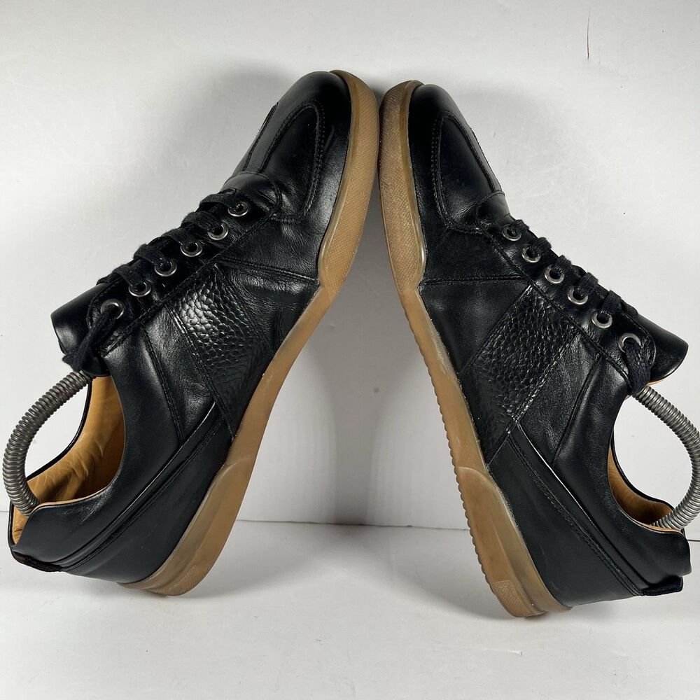 George Brown BILT Low Black Leather Lace Up Shoes Gum Sole Portugal Men's 9 - Picture 5 of 8
